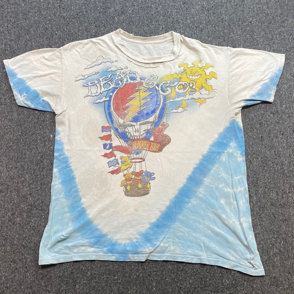 Dead and Company Summer Tour 2017 TShirt Sz XL Mens Blue Tie Dye Grunge Retro